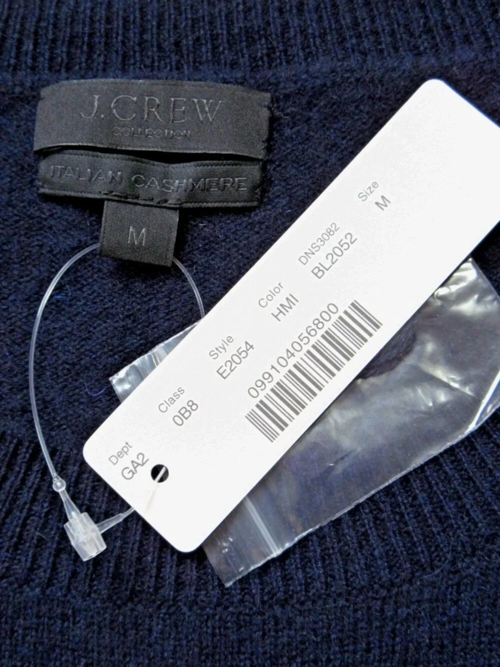NWT J.Crew Collection Italian Cashmere Long-sleeve T-shirt in Navy Sweater M